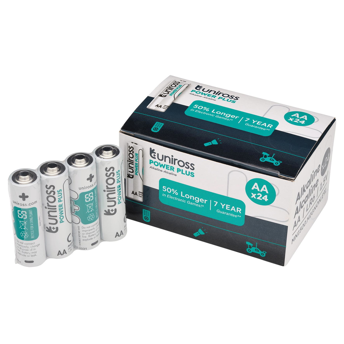 Draper 21607 Uniross AA Power Plus Alkaline Batteries 24 Pack