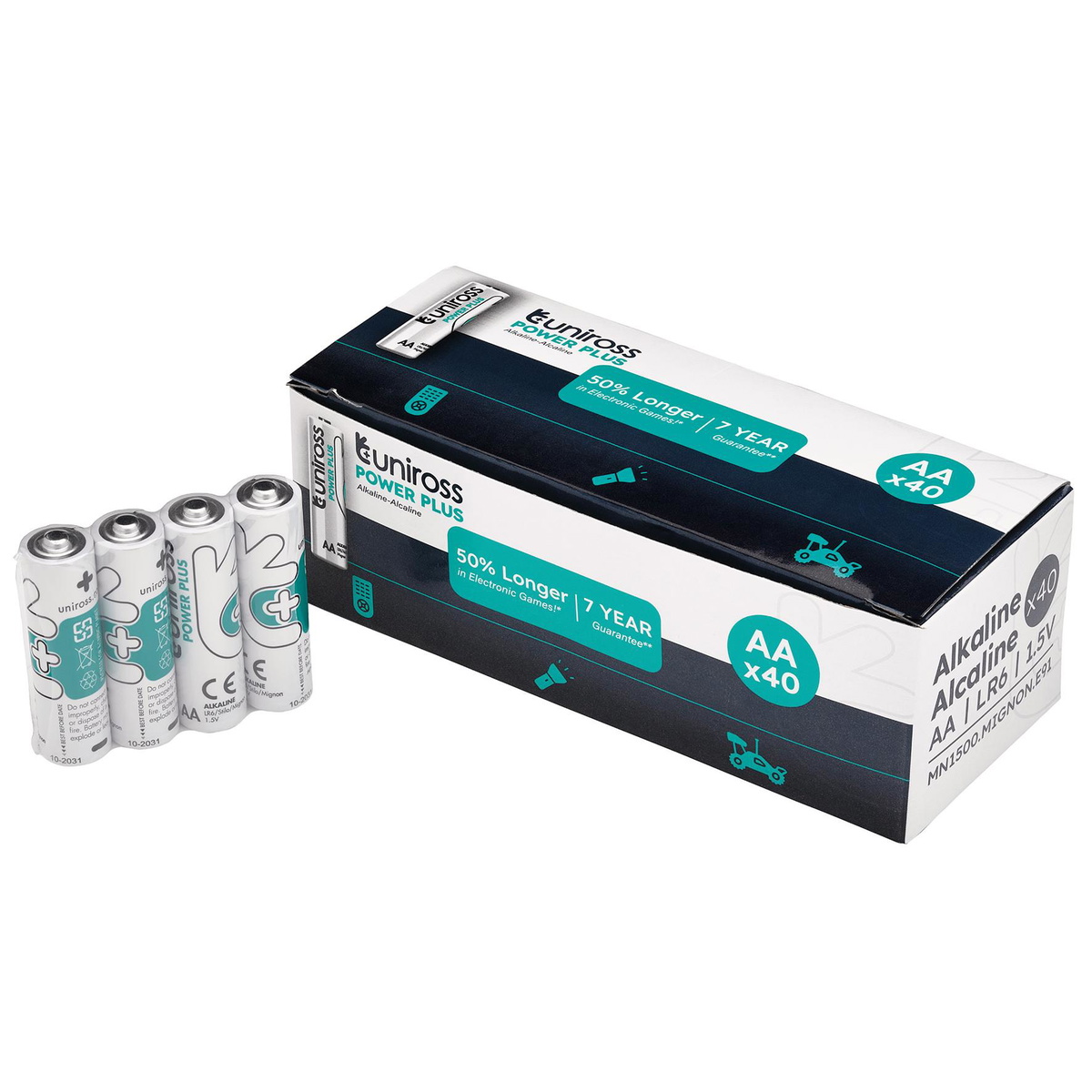 Draper 21609 Uniross AA Power Plus Alkaline Batteries Pack 40