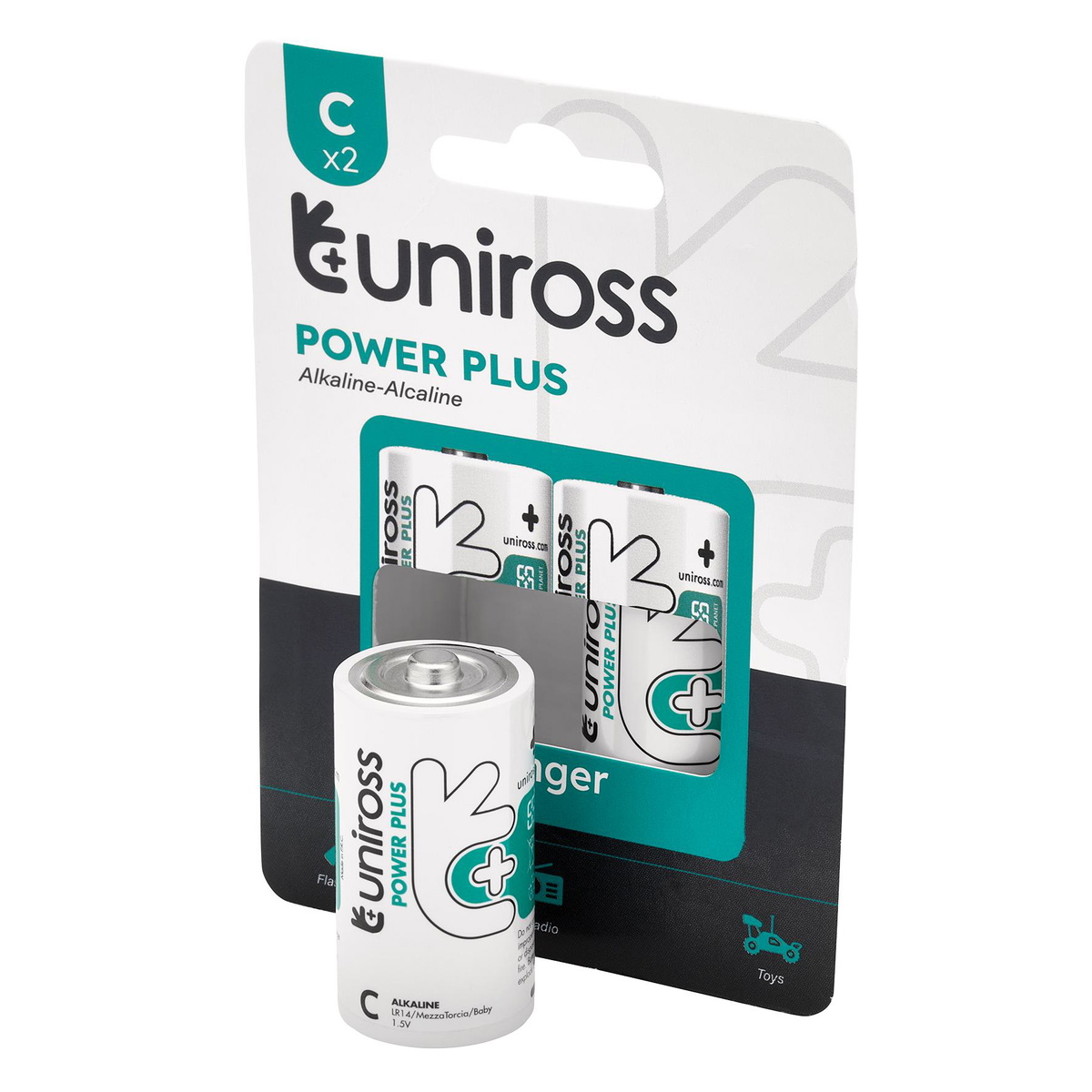 Draper 21611 Uniross LR14 C Power Plus Alkaline Batteries 2pk