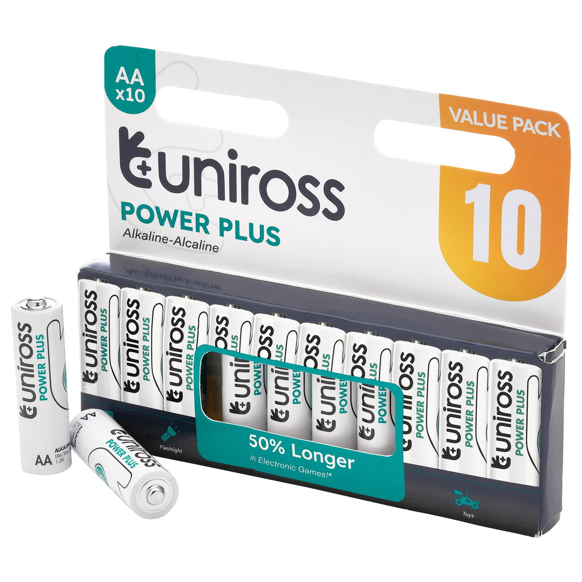 Draper 21619 Uniross AA Power Plus Alkaline Batteries Pack 10