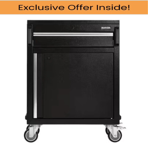 Draper 23687 BUNKER® Modular Power Tool Mobile Cabinet, 1 Drawer, 1 Door, 646mm