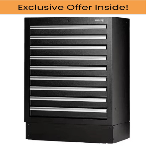 Draper 23748 BUNKER® Modular Floor Cabinet, 9 Drawer, 680mm