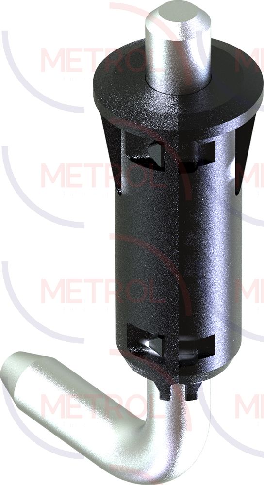 2414-01-90 Concealed Pin Hinge Zinc Die Black Plastic