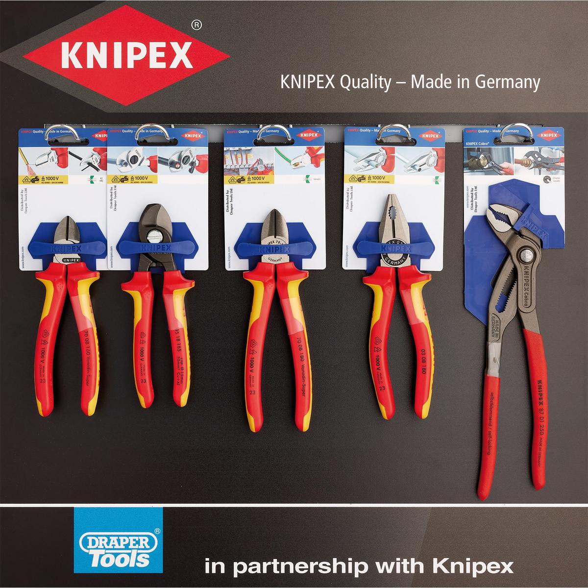 Draper 24203 Knipex Slat Wall Merchandising Profile 16 Piece