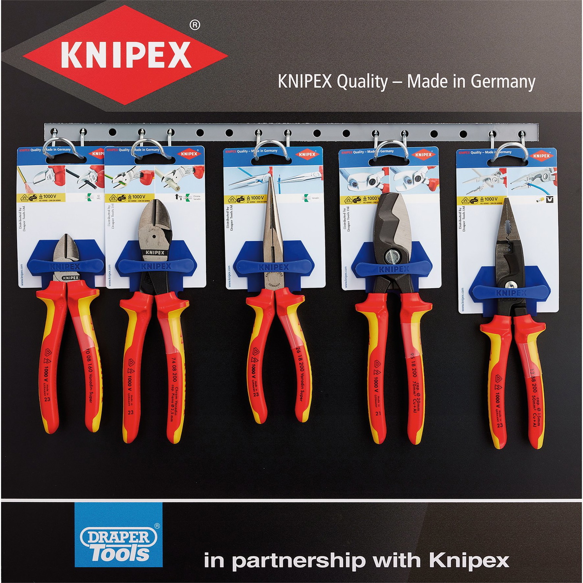 Draper 24206 KNIPEX Slat Wall Merchandising Profile 10 Piece