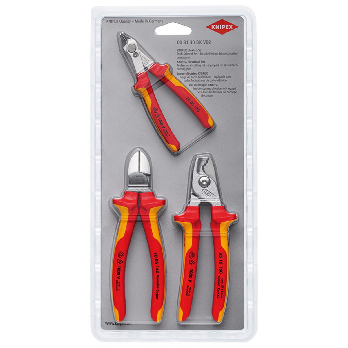 Knipex 25032 00 31 30 BK V02 Electrical Cutting Set