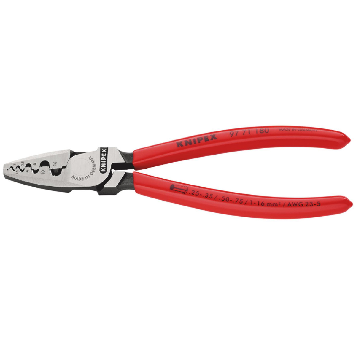 Draper 26146 KNIPEX 97 71 180 SB Crimping Pliers Wire Ferrules