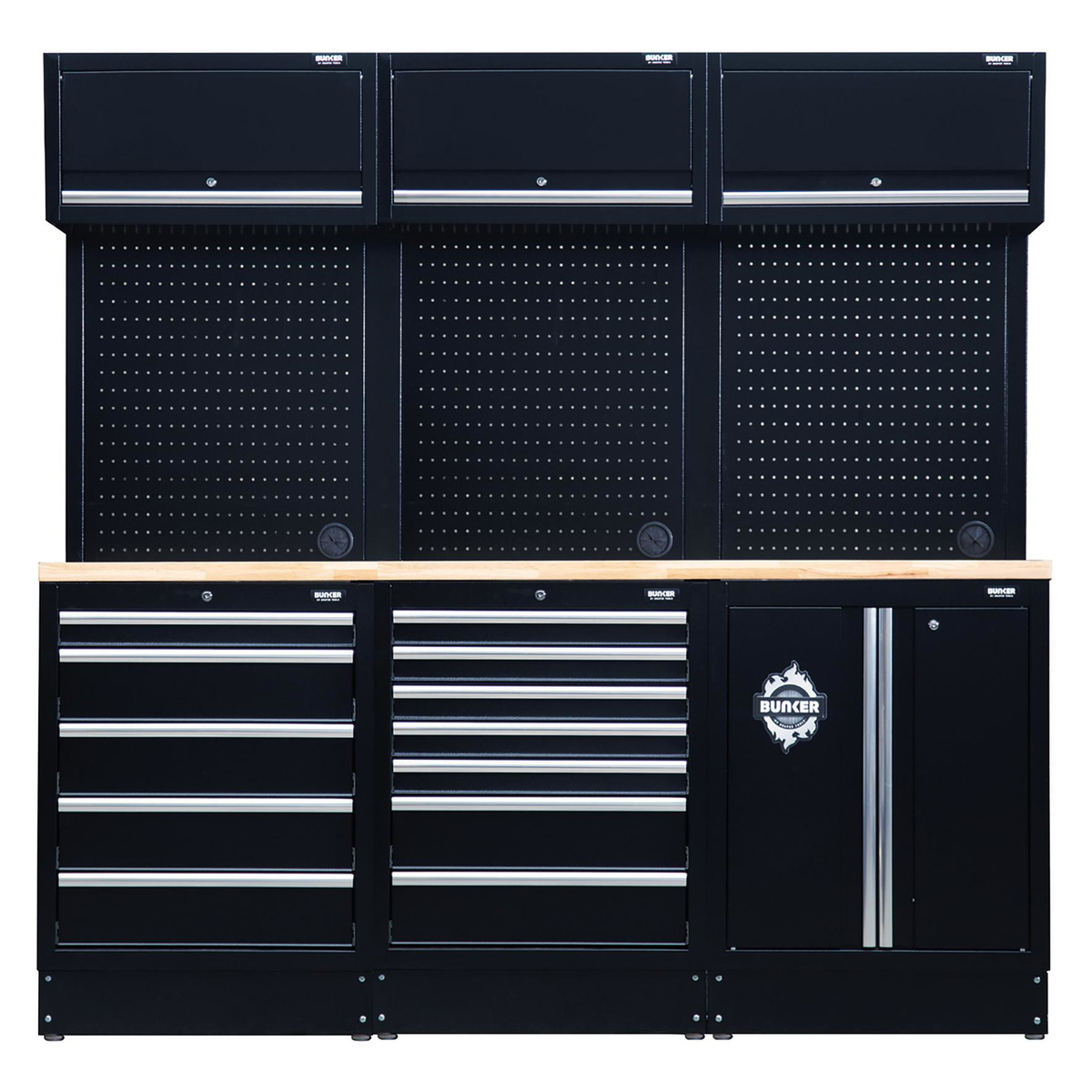 Draper 27206 BUNKER 14-Piece Modular Storage Combo Hardwood Worktop