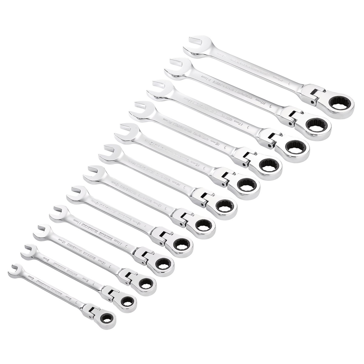 Draper 27733 HI-TORQ® Metric Flexible Head Ratchet Spanner Set 12pc