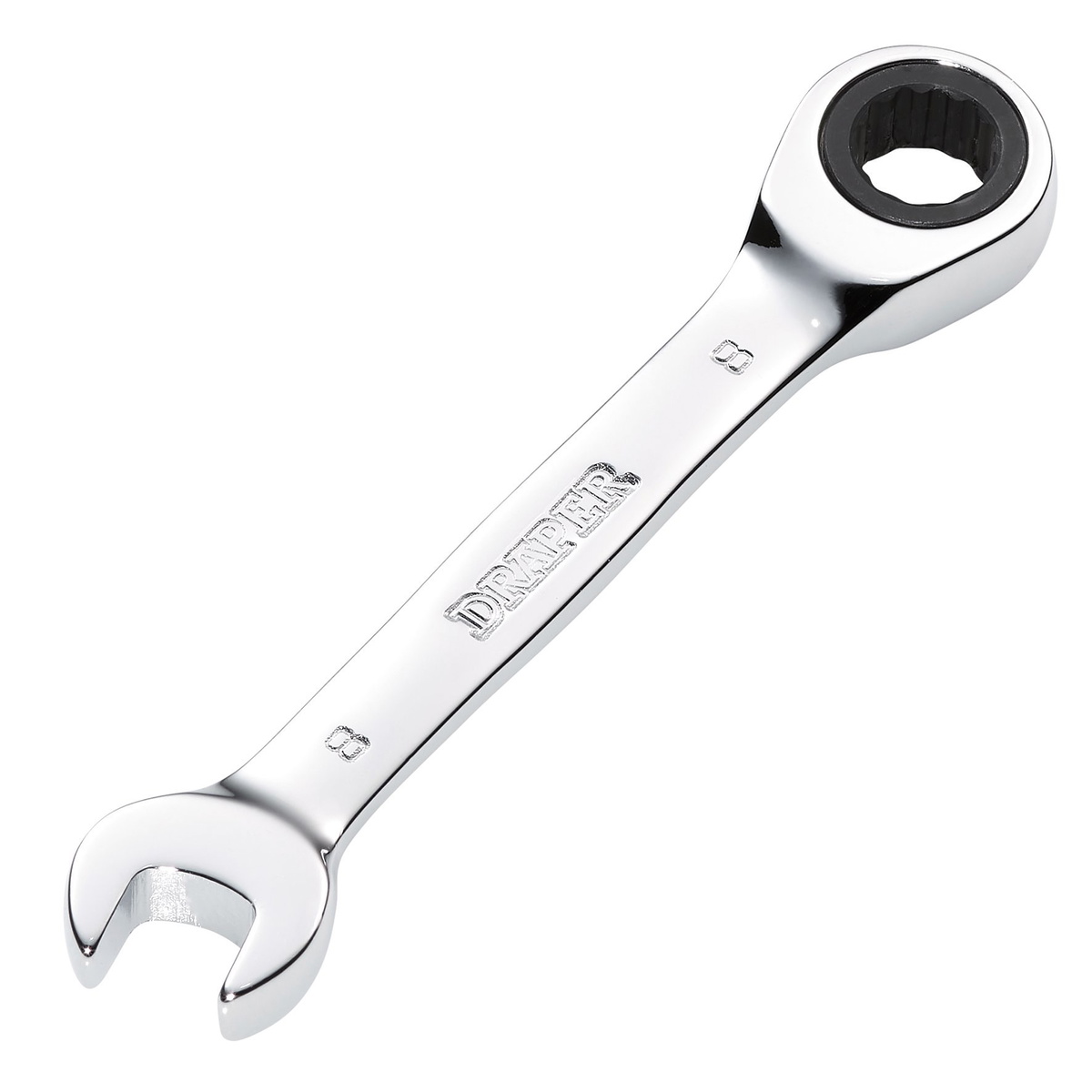 Draper 27840 HI-TORQ® Metric Stubby Ratchet Combination Spanner 8mm