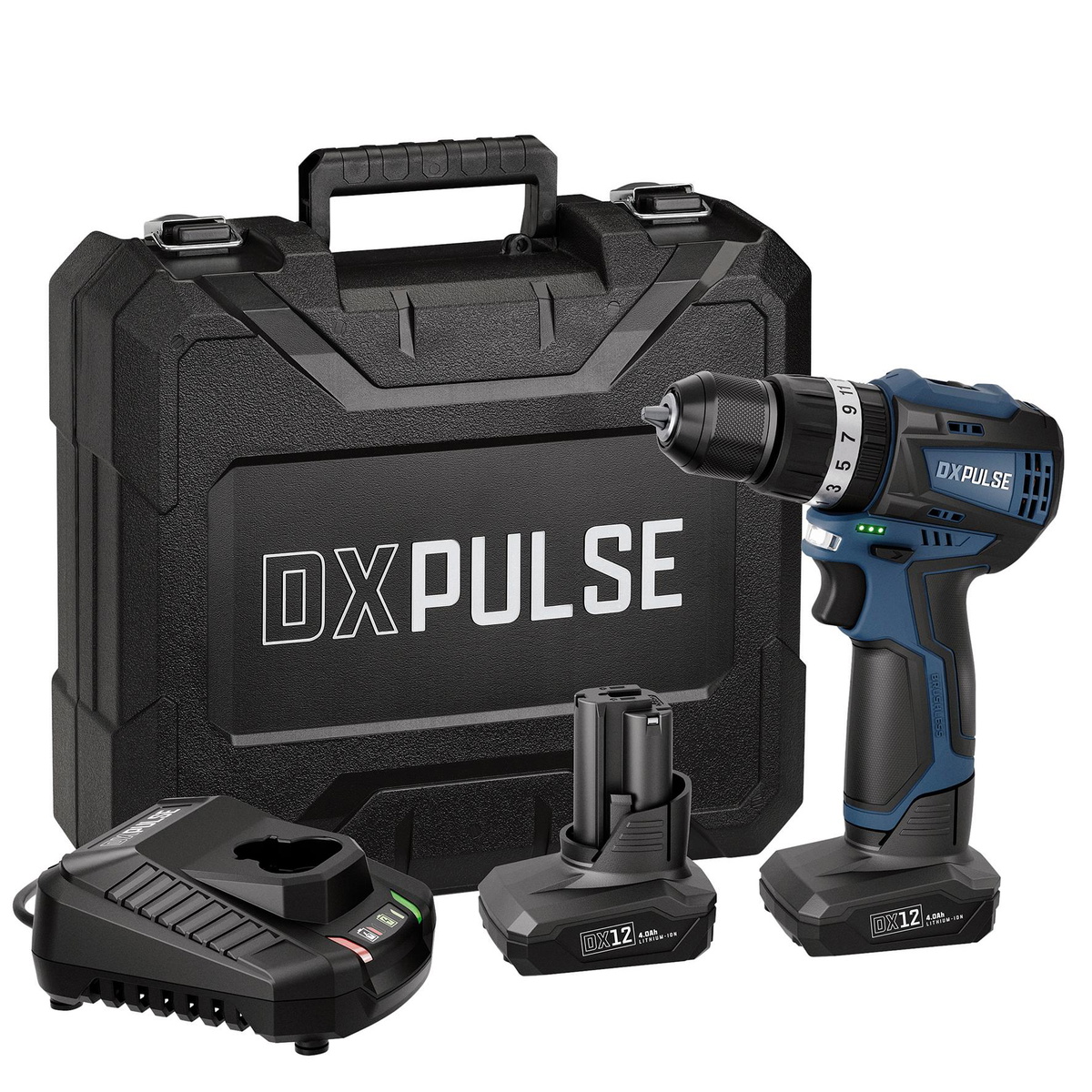 Draper 27885 DXPULSE 12V Brushless Combi Drill Kit 4.0Ah