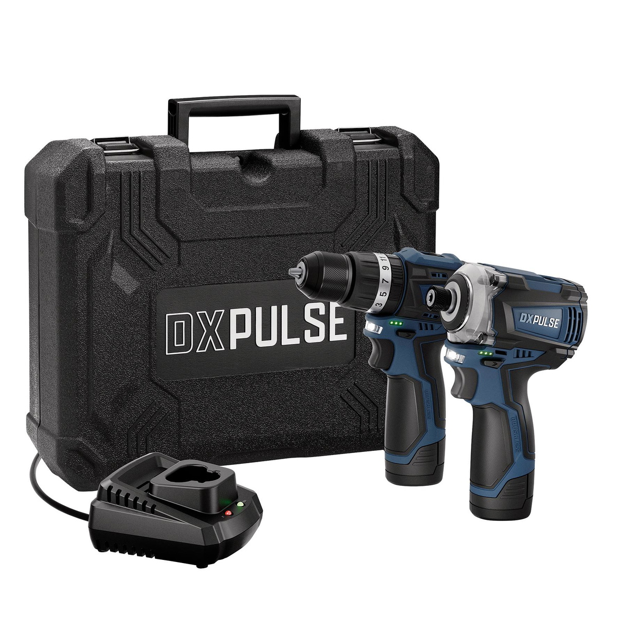 Draper 27983 DXPULSE 12V Brushless Combi Drill & Impact Driver Kit