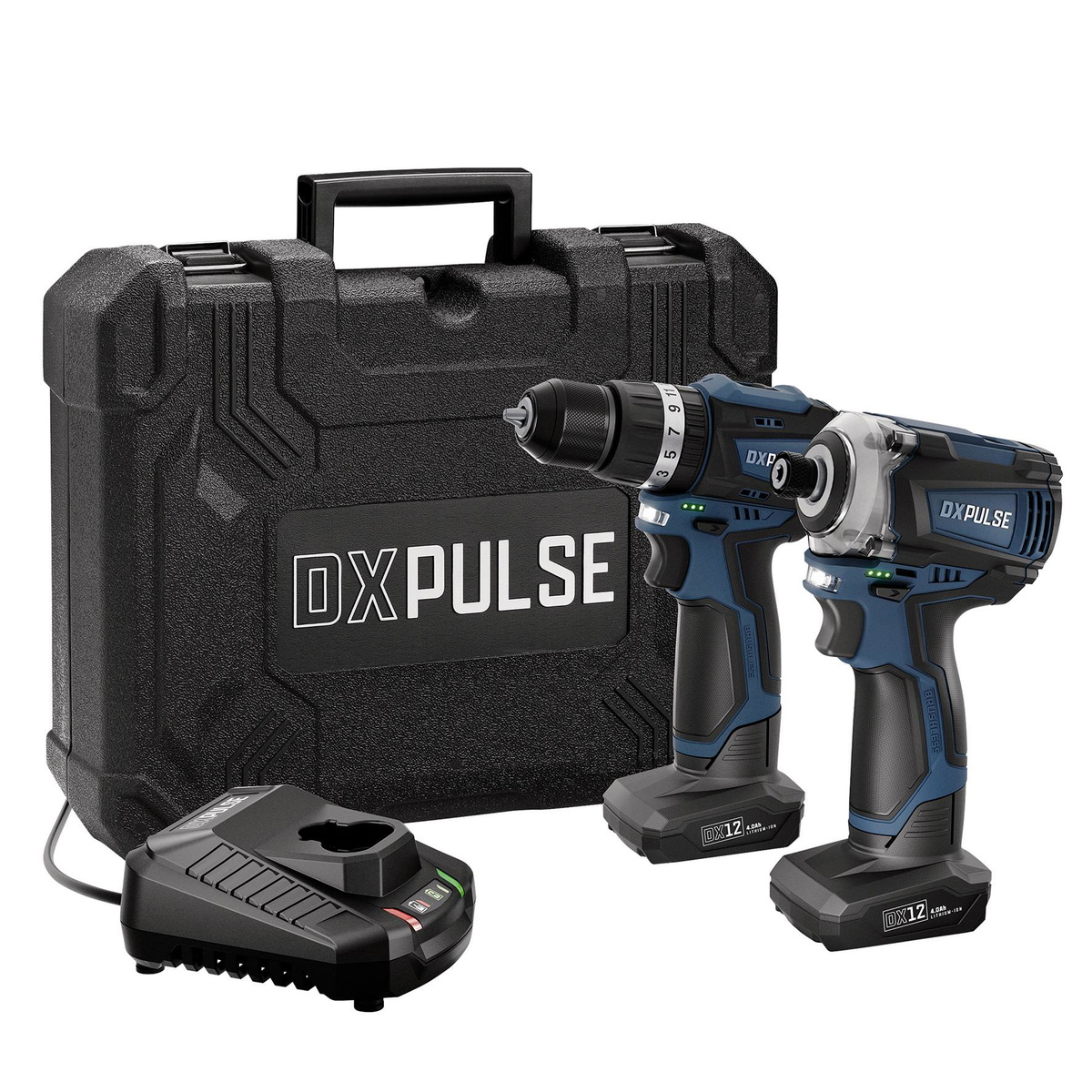 Draper 28003 DXPULSE 12V Brushless Combi Drill & Impact Driver Kit