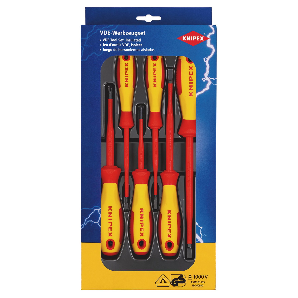 Knipex 28009 VDE Slotted Phillips Screwdriver Set 6 Pce