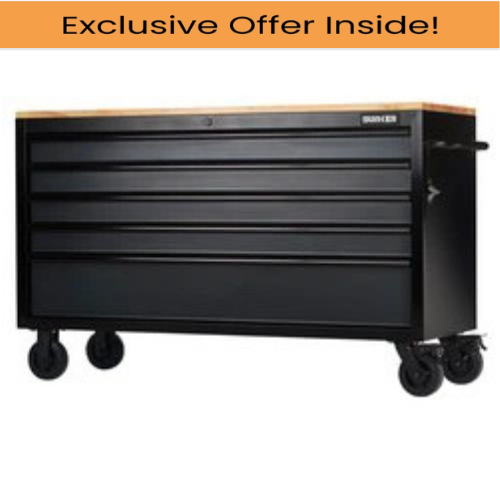 Draper BUNKER® 5 Drawer Workbench Roller Tool Cabinet, 61