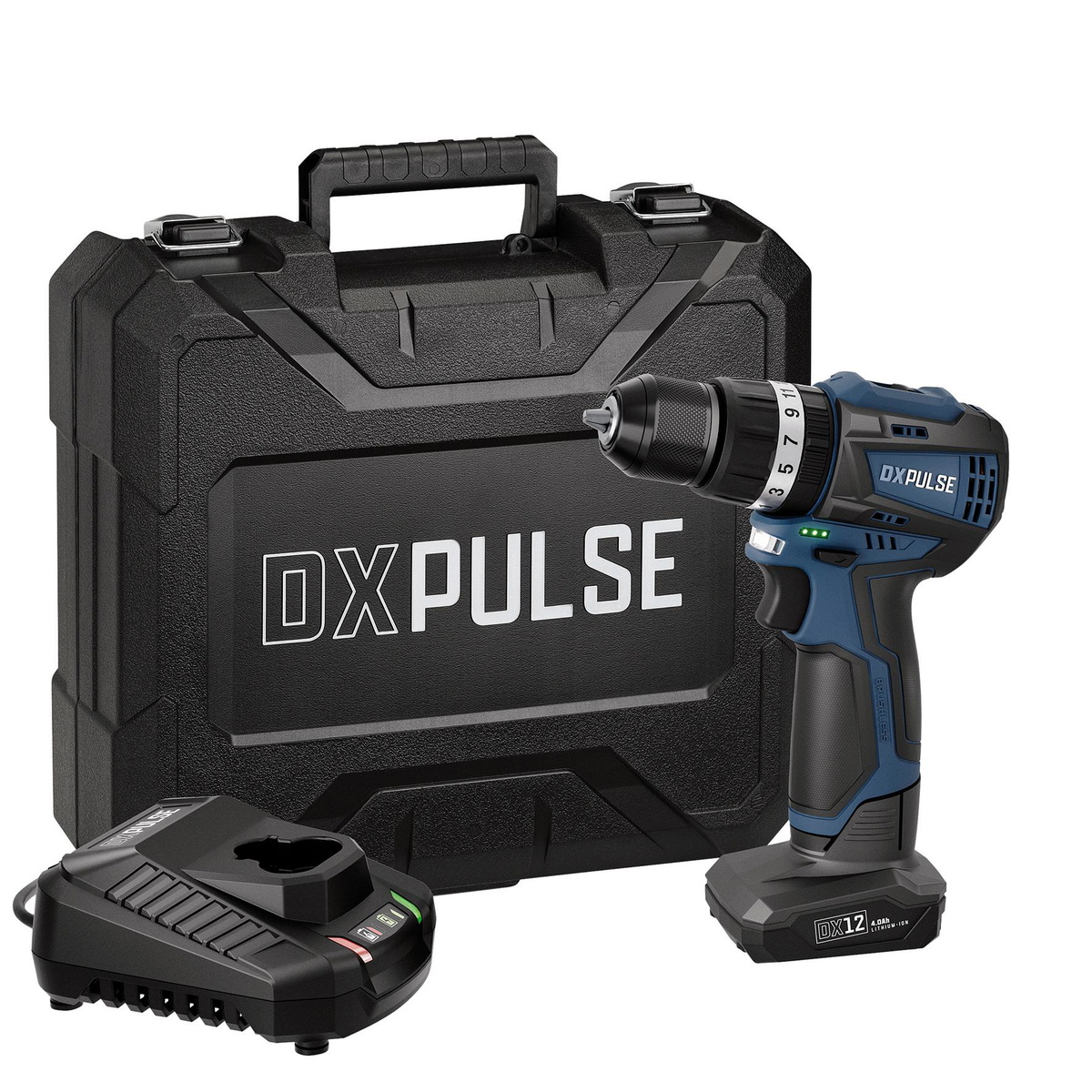 Draper 29395 DXPULSE 12V Brushless Combi Drill Kit 4.0Ah