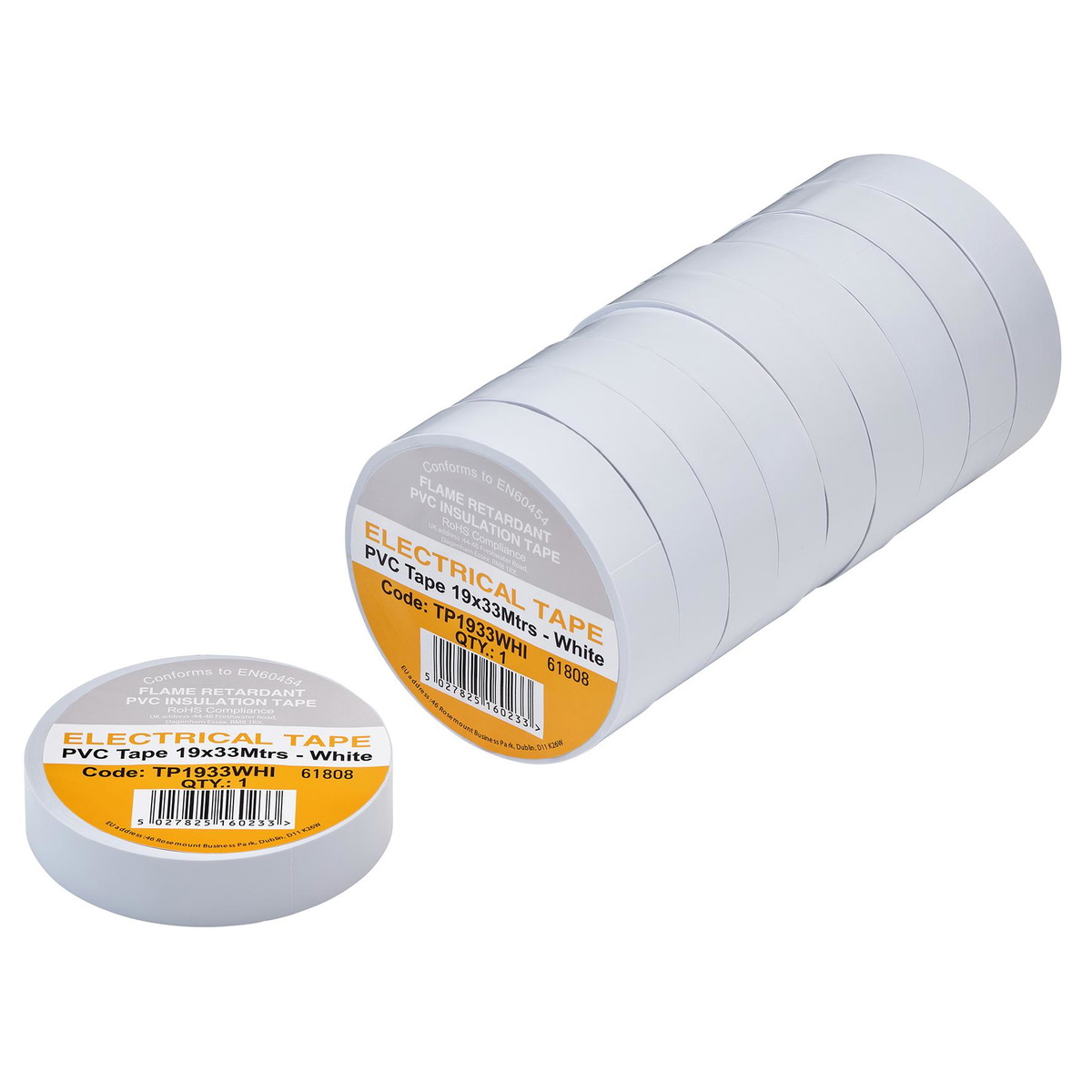 Draper 29503 White PVC Electrical Insulation Tape 19mm x 33m 10pk