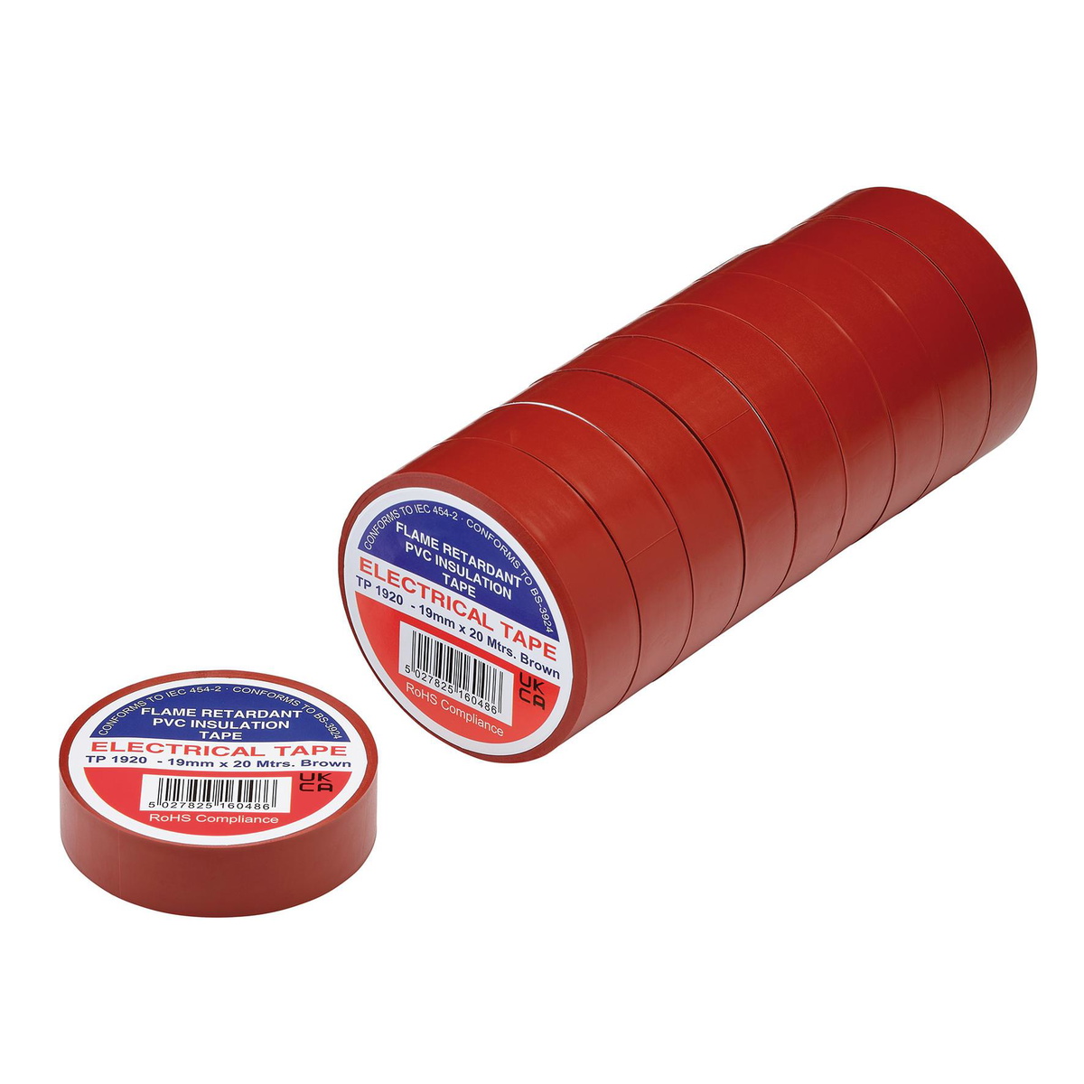 Draper 29507 Brown PVC Electrical Insulation Tape 19mm x 20m 10pk