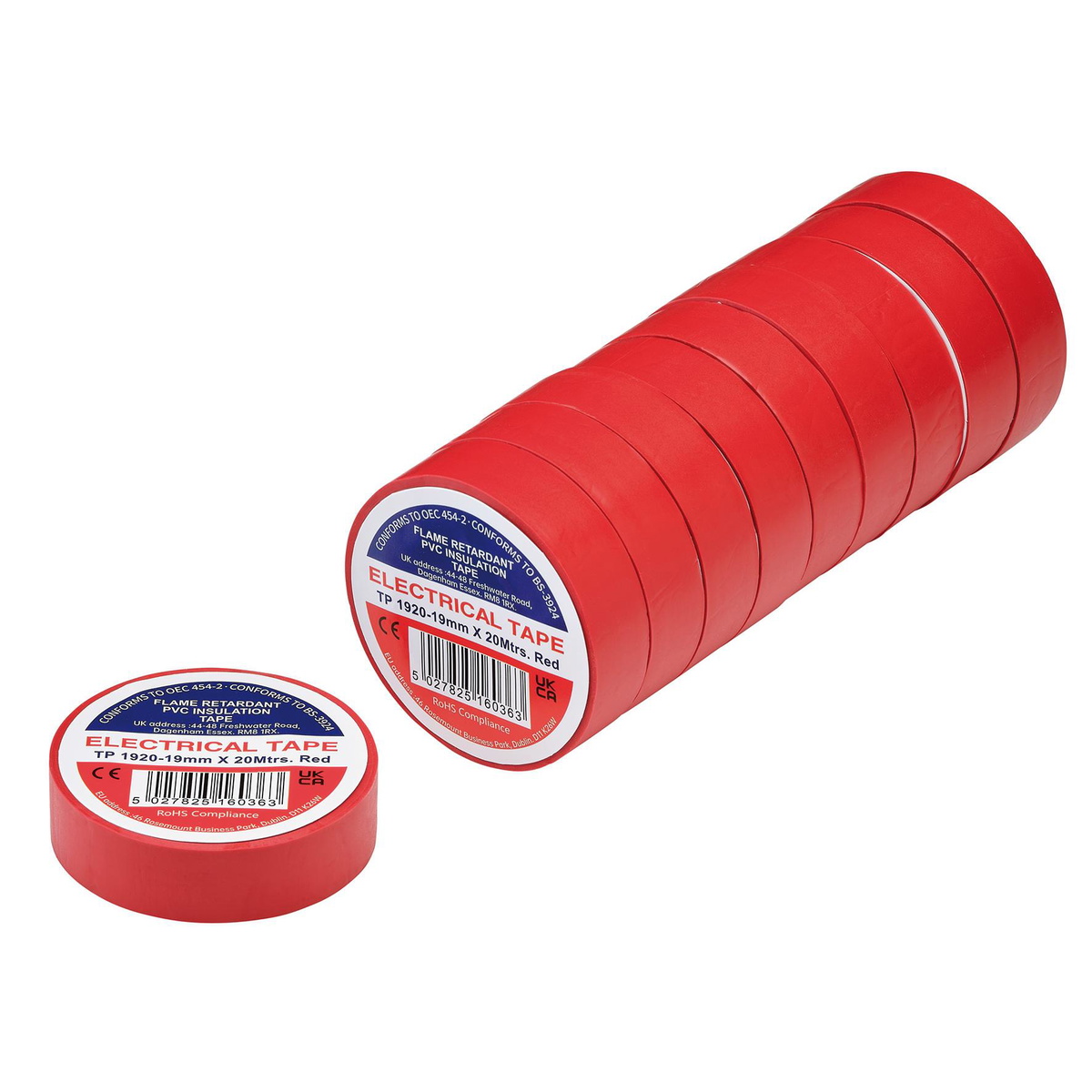 Draper 29530 Red PVC Electrical Insulation Tape 19mm x 20m 10pk