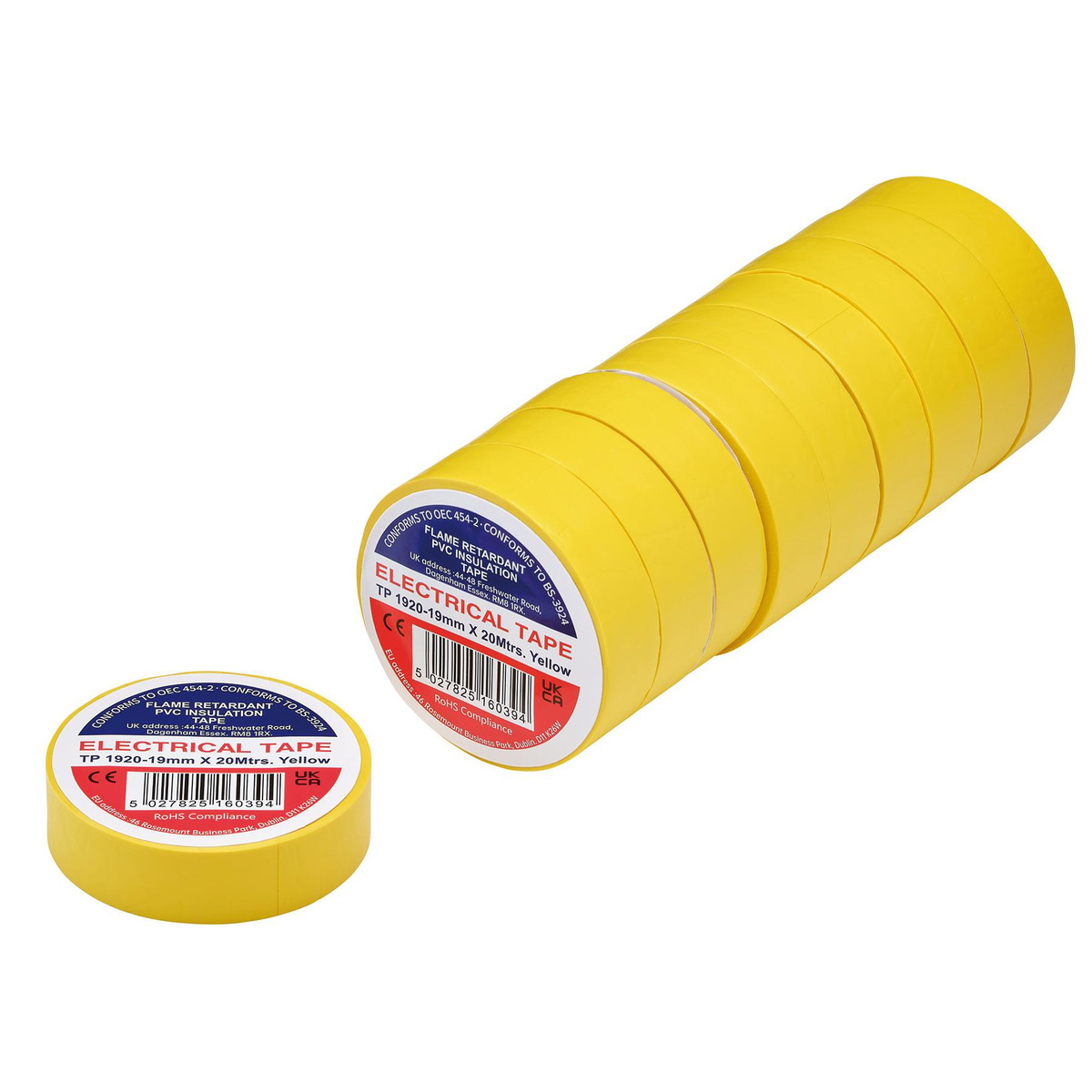 Draper 29531 Yellow PVC Electrical Insulation Tape 19mm x 20m 10 Pack