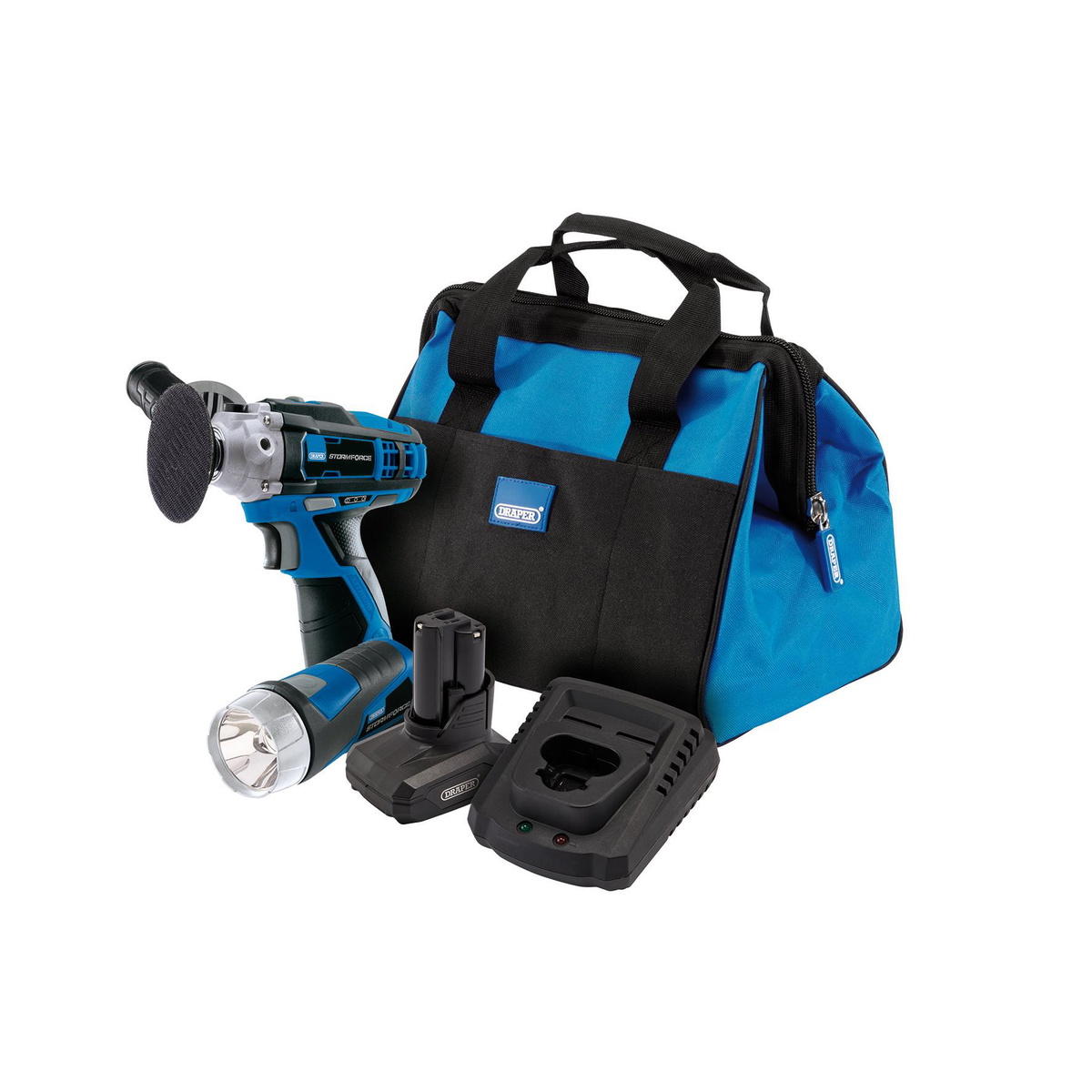 Draper 29573 Storm Force® 10.8V Car Polisher Kit & LED Torch