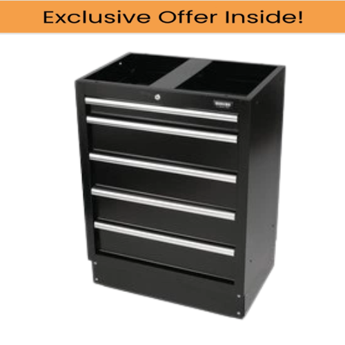 Draper 31387 Bunker Modular 5 Drawer Floor Cabinet, 680mm