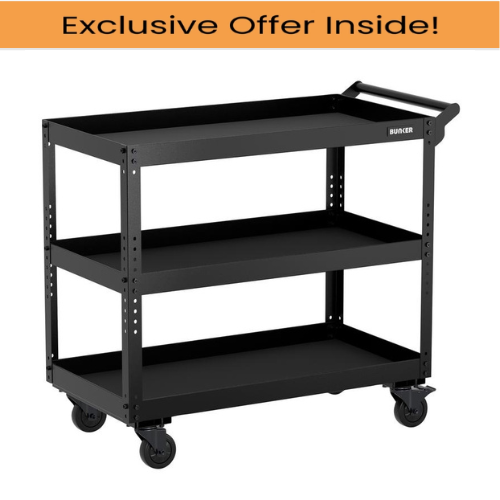 Draper 31709 BUNKER 3-Tier Utility Service Cart, 854mm