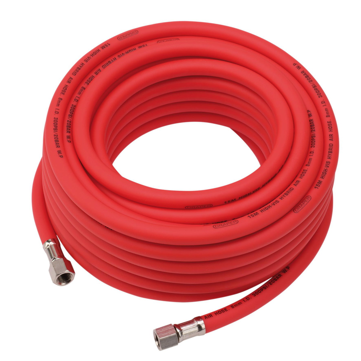 Draper 31735 High Visibility Hybrid Air Hose 15m x 8mm