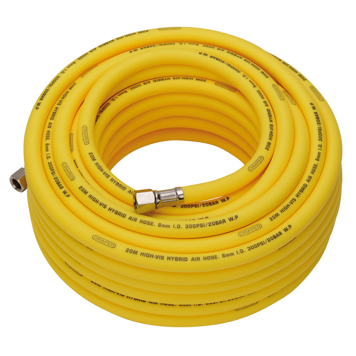 Draper 31736 High Visibility Hybrid Air Hose 20m x 8mm