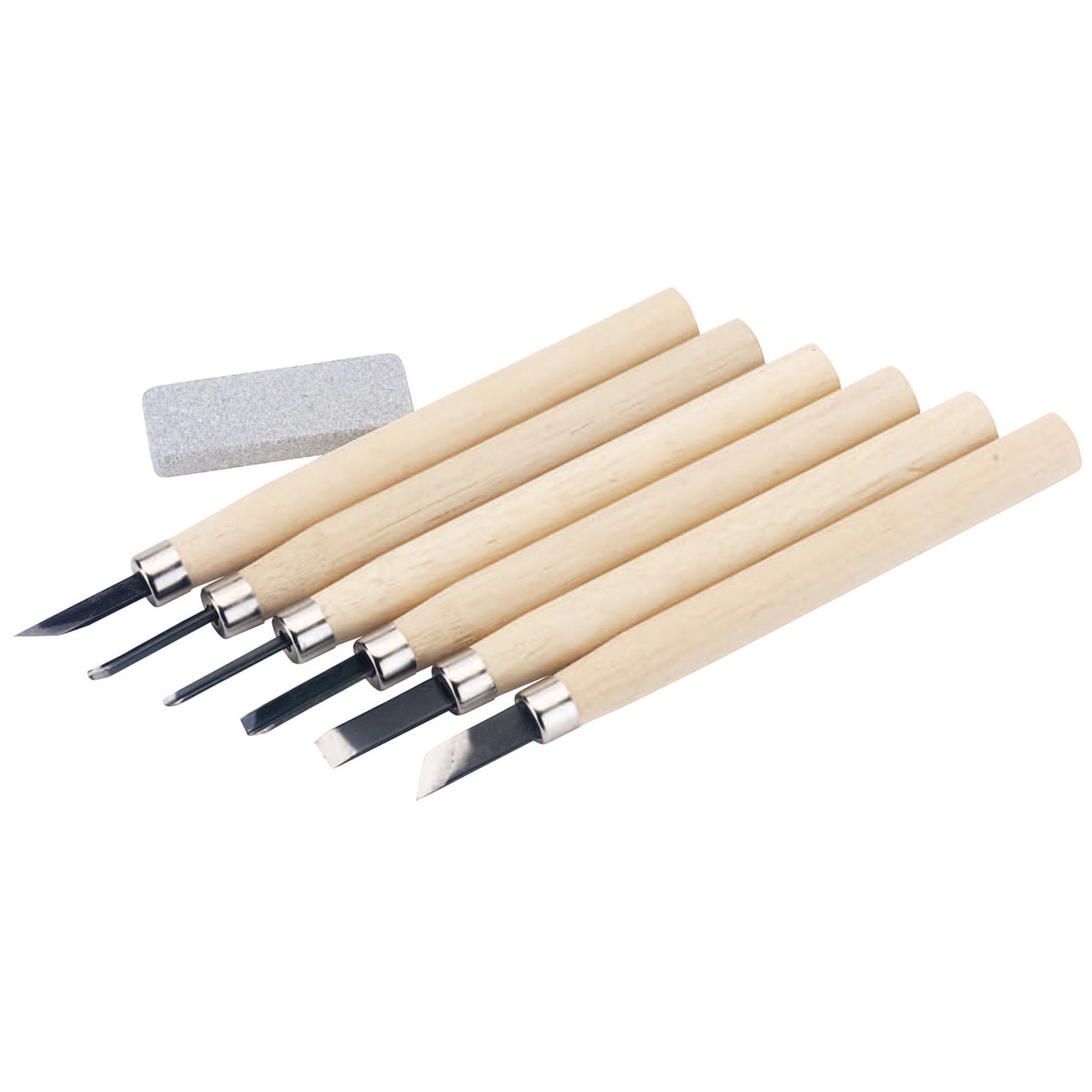 Draper 31777 Wood Carving Set with Sharpening Stone 7 Piece