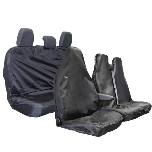 Seat Cover Set For Van, Double Passenger & Rear Bench Seat, Medium Size, Black, Town & Country - 3DFBLK+VBLK+MFRXLBLK