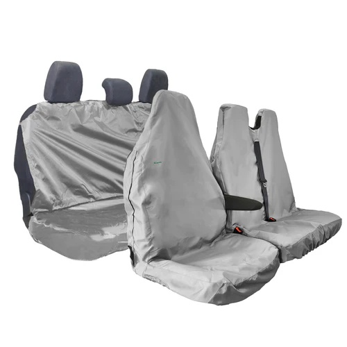 Seat Cover Set For Van, Double Passenger & Rear Bench Seat, Medium Size, Grey, Town & Country - 3DFGRY+VGRY+MFRXLGRY