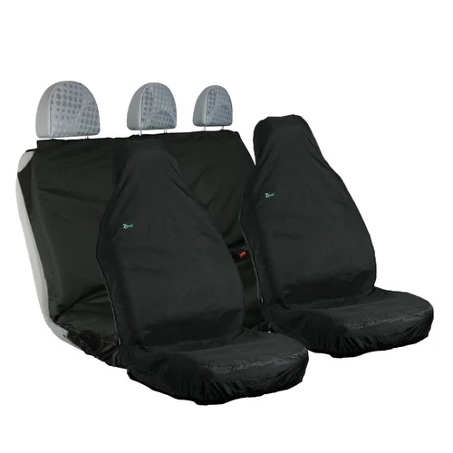 Universal Van Seat Cover Set, Driver, Passenger & Rear Bench, Black - 3DSFBLK+3DSFBLK+VCRBLK - Town & Country