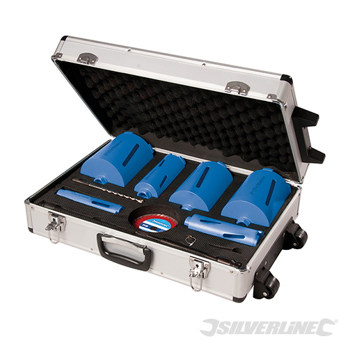 Diamond Core Drill Kit - 6-Core, 12pce, Silverline-427650