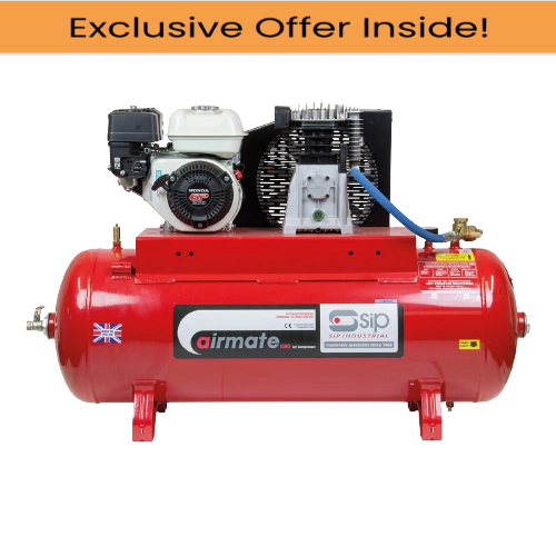 SIP 04650 ISHP6/150 Super Petrol Compressor, Tank Capacity - 150 Litre, Max. Air Pressure - 10.3 Bar