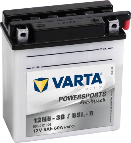 Varta - 505012006 - Powersports Freshpack Battery , 12V 5Ah 60A