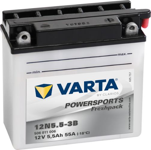 Varta - 506011006 - Powersports Battery , 12V 5.5Ah 55A