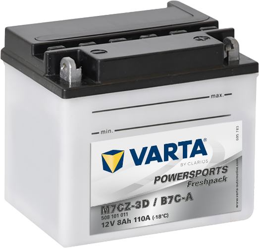 Varta - 508101011 - Powersports Freshpack Battery , 12V 7Ah 110A