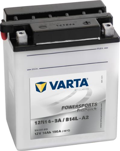 Varta - 514011019 - Powersports Battery , 12V 14Ah 190A
