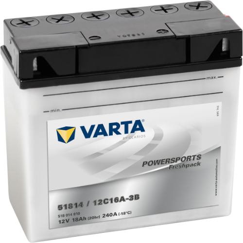 Varta - 518014010 - Powersports Battery , 12V 18Ah 100A