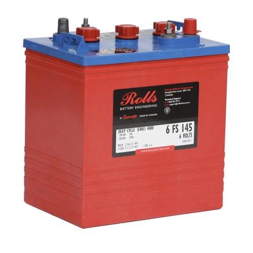 Rolls 6FS145 FS Series-6 Volt Battery 6V 250Ah, 1 Year Warranty