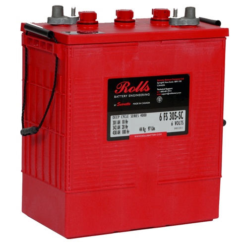 Rolls 6FS305-SC FS Series-6 Volt Battery 6V 342Ah, 1 Year Warranty