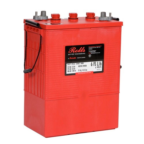 Rolls 6FSL16 FS Series-6 Volt Battery 6V 375Ah, 1 Year Warranty