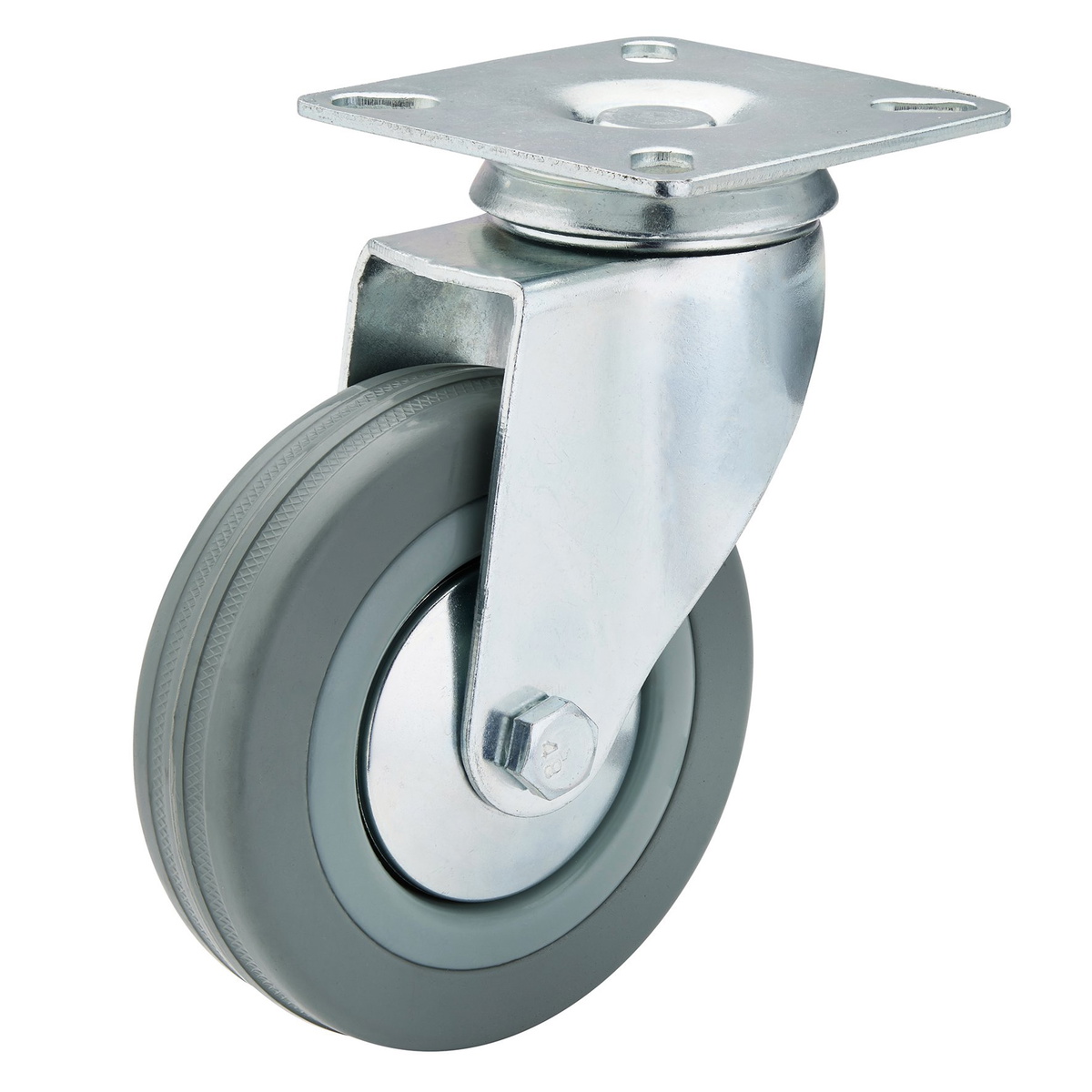 Draper 65478 Swivel Plate Rubber Castor 100mm 80kg SWL