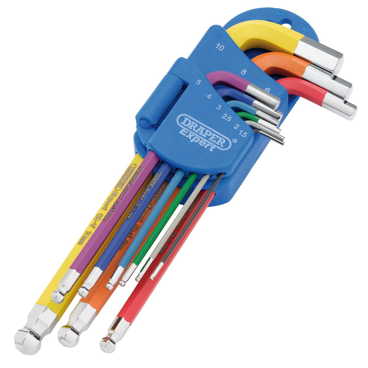 Draper 66132 Metric Hex Ball End Key Set Colour Coded 9 Piece