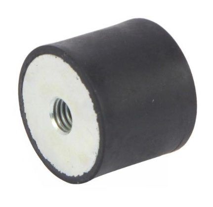 Female-Female Bobbin Mount 70x70mm M10 45 Shore - 7070FF10-45