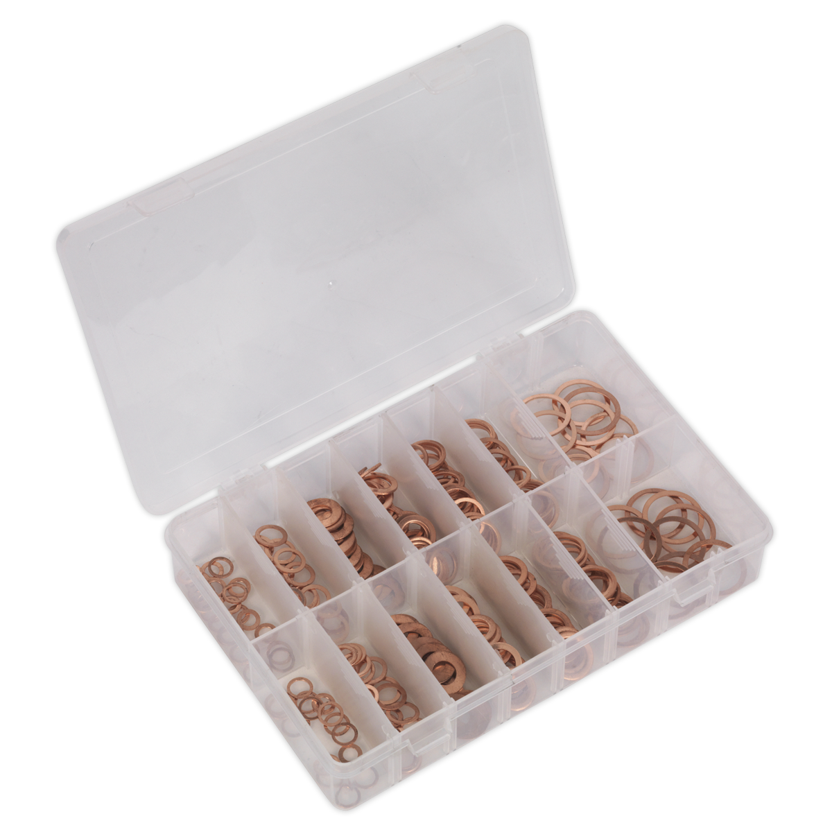 Sealey Diesel Injector Copper Washer Assortment 250pc - Metric