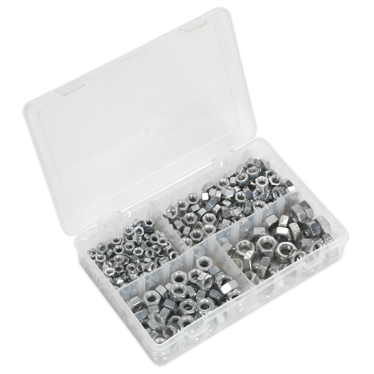 Sealey AB029SN Steel Nut Assortment 320pc 1/4