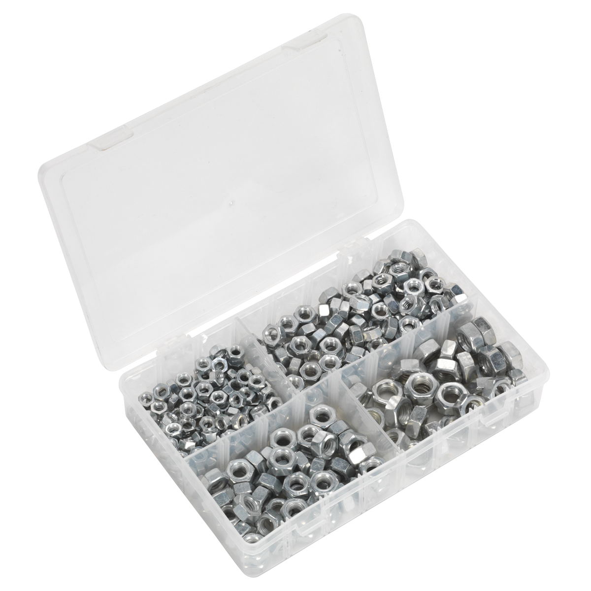Sealey AB030SN Steel Nut Assortment 320pc 1/4