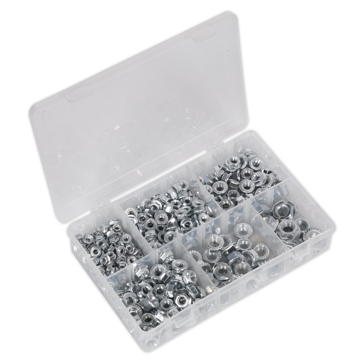 Sealey AB031FN Flange Nut Assortment 390pc M5-M12 Serrated Metric